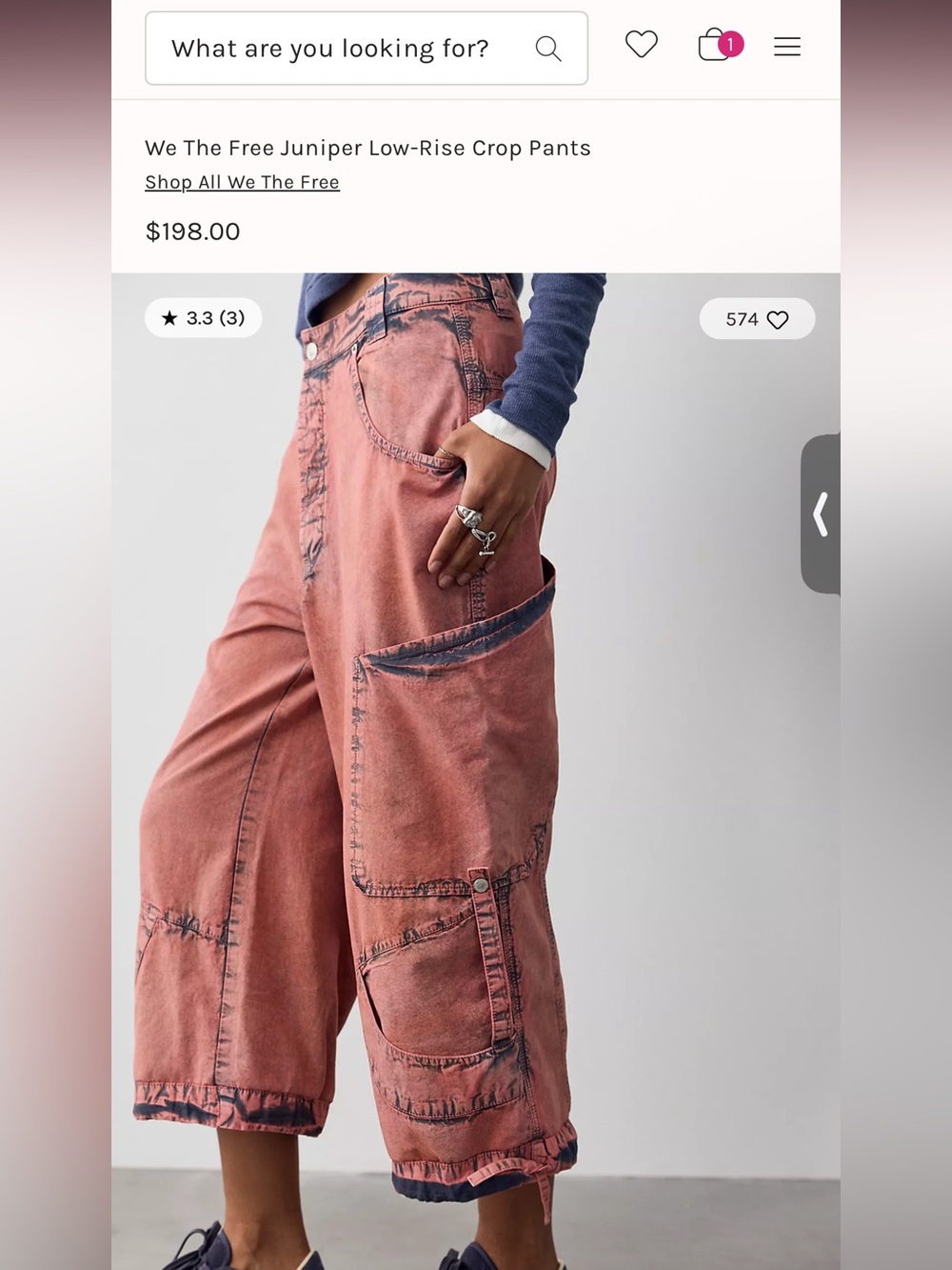 We The Free Juniper Low-Rise Crop Jeans in Faded Rose